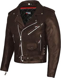 Men ICONIC Motorcycle Premium Natural Buffalo Leather Side Lace Biker Jacket Conceal Carry Pockets Street Cruiser