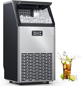 Commercial Ice Maker,2025 Upgraded-101lbs/24H Stainless Steel Ice Machine with 33lbs Storage Capacity, Auto Self-Cleaning, LED Digital Display, 45 Ice Cubes in 12 Mins,Home/Bar/Restaurant