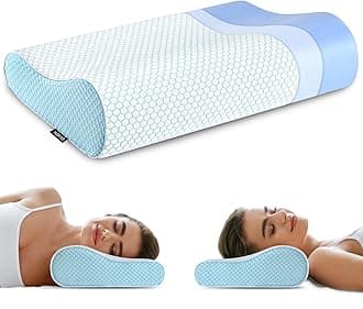 Memory Foam Pillows Neck Pillow for Sleeping, Ergonomic Cervical Pillow Bed Pillow for Side Back Stomach Sleeper, Orthopedic Contour Pillow for Neck and Shoulder Pain Relief