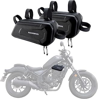 ROCKBROS Motorcycle Bag Frame Bag Motorcycle Water-Repellent Tool Bag 1.5L Black, Compatible with Most Motorcycles