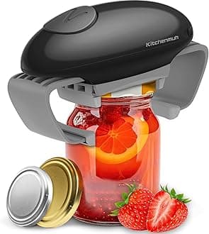 Higher Torque Electric Jar Opener for Seniors with Arthritis Fit Almost Jars Size, Strong Tough Automatic Jar Opener for Weak Hands, Hands Free Battery Operated Bottle Opener for Arthritic Hands Black