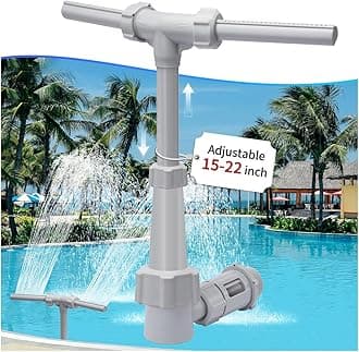 CECEFIN Swimming Pool Fountains Waterfall - for Above Ground/Inground Pool, Dual Spray Sprinkler, Telescopic Tube Adjustable 15-22", Outdoor Pool Accessories, Cooler & Relaxation, Water Fun on Summer