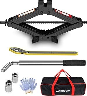 Car Jack Kit, Scissor Jack for Car 2 Ton (4409 lbs), Tire Jack Changing Kit with Lug Wrench for Sedan SUV