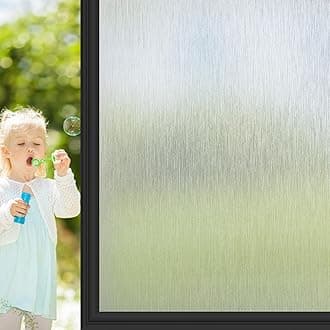 Lifetree Frosted Window Film Privacy:Opaque Window Privacy Film Self Adhesive No Glue Window Frosting Film for Home Kitchen UV Blocking Film Stick on Glass Door (Frosted, 44.5 * 200)