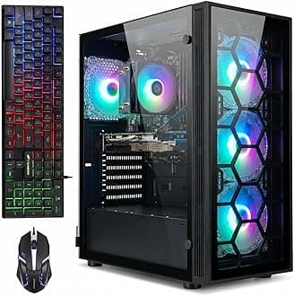 Gaming Desktop PC, Intel Core i7 3.4G Up to 3.9G, 32G RAM, 1T SSD, GeForce GTX 1660 Super 6G GDDR6, 600M WiFi, BT 5.0, RGB Fan x 6, Keyboard & Mouse, Mouse Pad, BT Sound Bar, W10H64