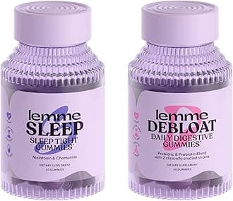 Sleep & Debloat Bundle - Sleep Gummies, a Drug-Free Nighttime Aid & Debloat Gummies for Digestive & Gut Health, Probiotics & Prebiotics - Gluten Free, Gelatin Free, Non-GMO - 60 Ct. Each
