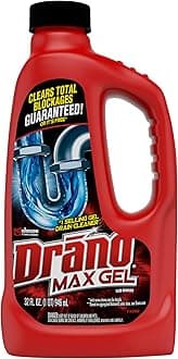 Drano Max Gel Drain Clog Remover and Cleaner for Shower or Sink Drains, Unclogs and Removes Hair, Soap Scum, Blockages,32oz