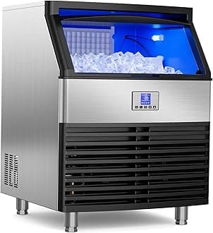 Commercial Ice Maker 450 lbs/24H Ice Cube Maker with 120Lbs Large Storage Bin, Undercounter Ice Makers Self Cleaning Ice Machine Maker for Home Bar Restaurant
