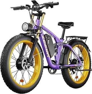 Electric Bike for Adults, 2000W Ebike 48V 22.4Ah Lithium Battery 35MPH 26" Full Suspension Electric Bicycles 7 Speed Hydraulic Brakes Up to 60 Miles