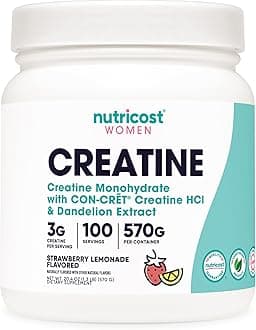 Creatine Monohydrate Powder for Women, Micronized, Strawberry Lemonade, 100 Servings - Vegetarian, Non-GMO, Gluten Free