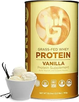 - Vanilla Protein Powder – NSF Sport Certified – 25g Protein, Muscle Repair – Grass Fed Whey Powder, Smooth Taste – Vanilla, 32 oz