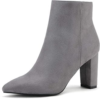 DREAM PAIRSWomen's Chunky Heel Ankle Booties Pointed Toe Short Boots