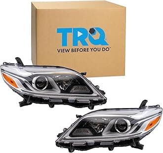 TRQ Headlight Assembly Set Headlights Driver & Passenger Side Compatible with 2015-2020 Toyota Sienna TO2502230 TO2503230