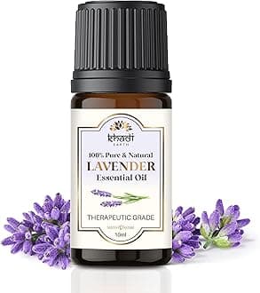 Khadi EarthLavender Essential Oil for Skin, Aromatherapy & Diffuser |100% Pure & Natural Essential Oil for Massage, Fragrance & Better Sleep - 0.34 fl oz