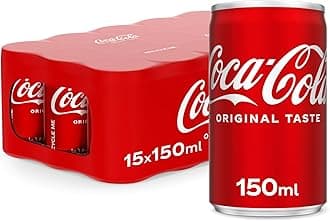 COCA-COLA Original Taste, Carbonated Soft Drink, Can 150ml, pack of 15