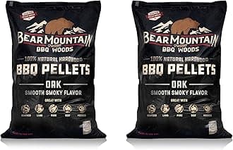 Bear Mountain 2-Pack All Natural Wood Pellets for Smoker, Grill & BBQ, 20 Lbs, Oak - Premium Hardwood Barbecue Pellet Accessories for Indoor and Outdoor Grilling