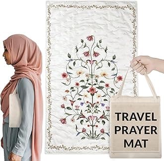 Prayer Matt Islam - Foldable Padded Prayer Rug - Ideal for Home Office and Mosque Use - Machine Washable Padded Prayer Mat with Modern Design - Ideal as Hajj, Umrah & Eid Gift - Ethereal