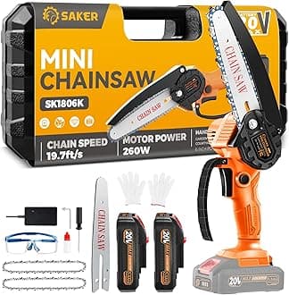 Saker Mini Chainsaw|6 Inch Chainsaw[2025 Upgraded]|Mini Cordless Electric Cha...