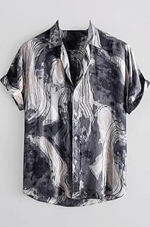 Men's Rayon Regular Fit Shirt Casual Stylish | Short Sleeve | Printed Shirts| Summer Button Down
