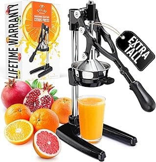 Zulay Kitchen Extra Tall Citrus Press Manual Juicer - Manual Orange Juice Squeezer, Fits Tumblers, Tall Glasses and Cups - Fruit Press & Juice Press, Juice Presser Machine & Citrus Juicer Manual