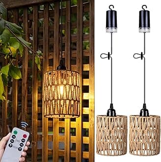 2/3Pack Rattan Battery Operated Hanging  Light