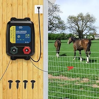 PE2 Electric Fence Charge, 2-Mile/ 8 Acres Electric Fence Charger,Livestock F...