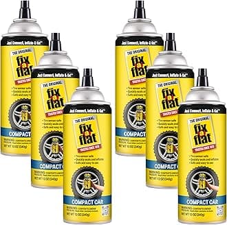 Fix-A-Flat S60410-6PK Aerosol Tire Inflator with Eco-friendly Formula, 12 oz. Cone Top (Pack of 6)