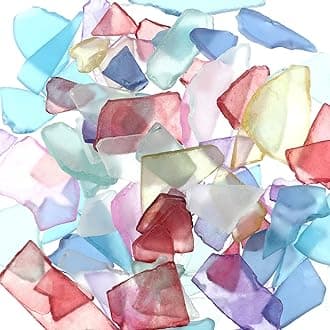 Jetec Sea Glass for Crafts Seaglass Pieces Decor Flat Frosted Sea Glass Vase Filler Crushed for Beach Wedding Party Decor Home Aquarium DIY Art Craft Supplies(Multicolor)