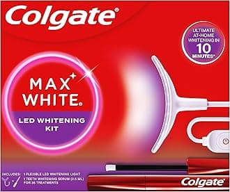 Max White Ultimate at Home LED Teeth Whitening Kit, Enamel Safe, Reverses up to 20 Years of Stains, Whitening Pen & Smartphone Powered LED Whitening Light, Developed by Dental Experts, 1 Pack