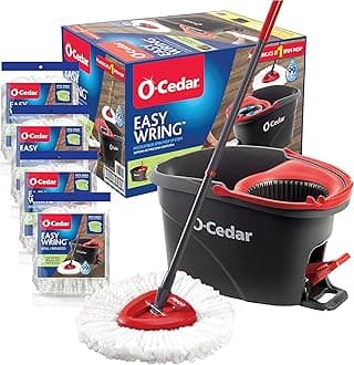 O-Cedar, Red, Gray, Spin Mop with 4 Extra Refills