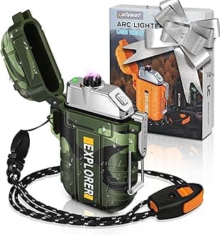 lafagiet USB Rechargeable Lighter, Waterproof Dual Arc Lighters for Camping Hiking Outdoor Survival Kits (F13-Cmouflage)