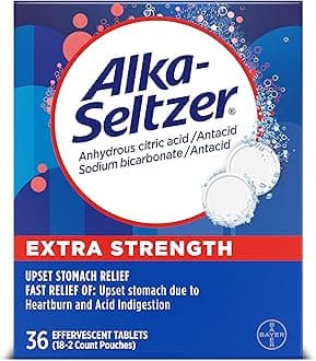 - Extra Strength Heartburn Relief Effervescent Antacid Tablets, Fast Indigestion Relief, 36Ct