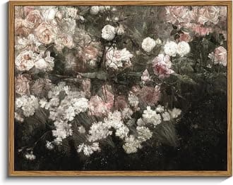 InSimSea Framed Canvas Wall Art Vintage Decor, Home Decor Garden in May Flower Wall Art Aesthetic Room, Rustic Wall Decorationfor Bedroom Living Room Bathroom Wall Art, 11"x14"