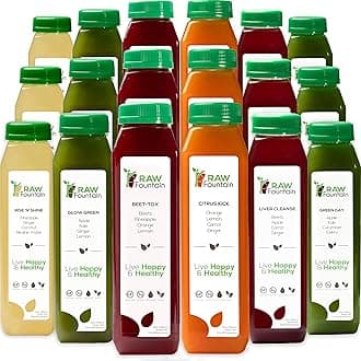 7 Day Juice Cleanse by Raw Fountain, All Natural Raw Detox Cleanse, Cold Pressed Juice Fast, Great Way to Jumpstart a Healthy Diet, Kosher, Vegan, NO Sugar Added, 42 Bottle 12oz