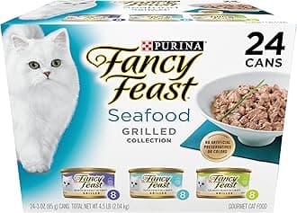 Purina Fancy Feast Gravy Wet Cat Food Variety Pack, Seafood Grilled Collection - (24) 3 oz. Cans