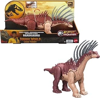 Jurassic World Gigantic Trackers Action Figure, Bajadasaurus Dinosaur Toy with Rampage Neck Attack, Evolution Spikes, Tail Whip & Digital Play
