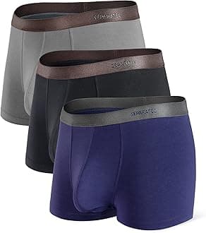 Mens Trunks Underwear with Dual Pouch Mens Underwear, Soft Breathable Rayon Made from Bamboo Trunks for Men