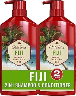 Fiji 2-in-1 Shampoo and Conditioner Set for Men, Coconut & Tropical Wood Scent, Healthier, Fuller, More Moisturized Looking Hair, 21.9 Fl Oz Each, Twin Pack