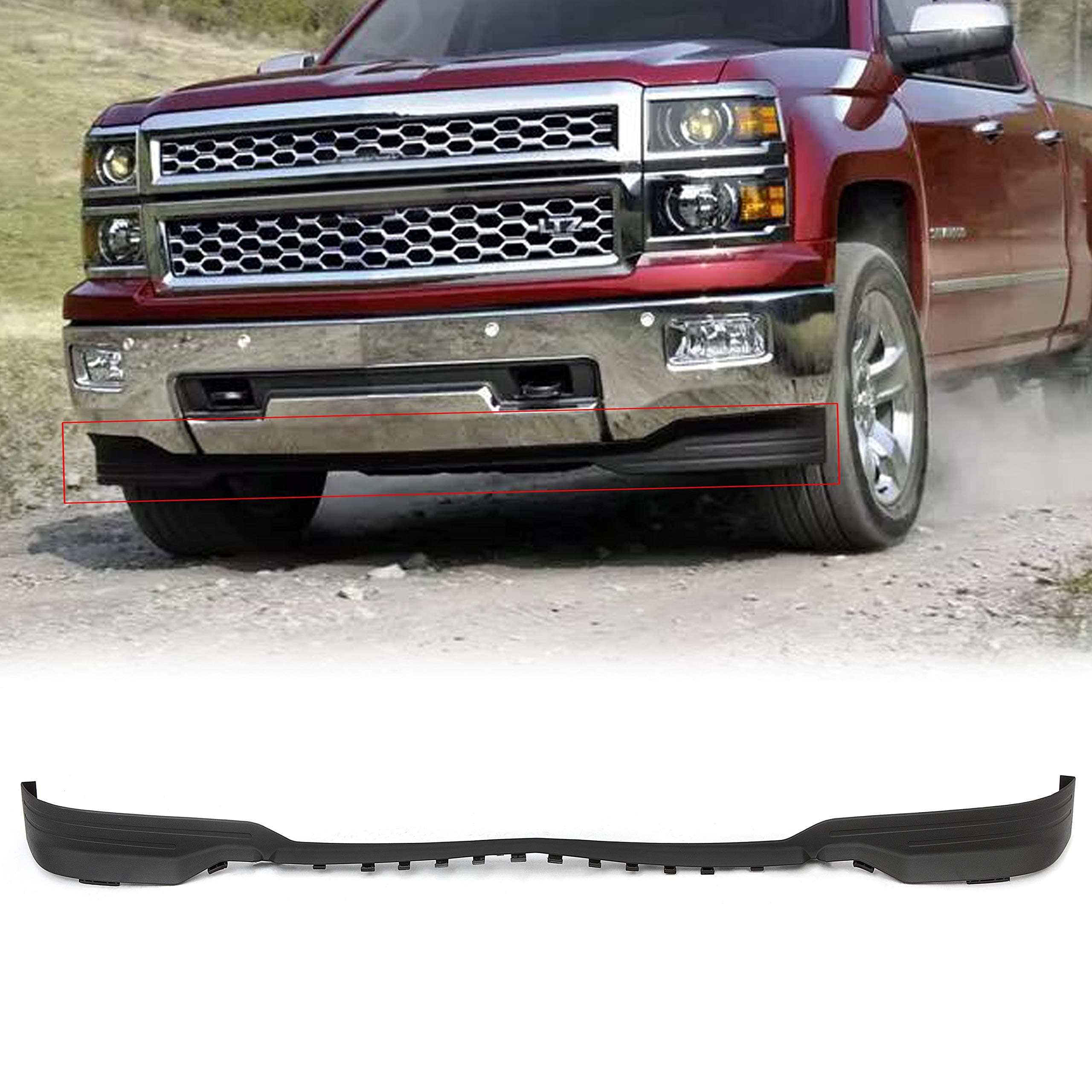 ECOTRIC Front Lower Valance Panel Apron Compatible with 2014 2015 Silverado 1500 Air Dam Bumper Deflector Replace for GM1092242 23423409
