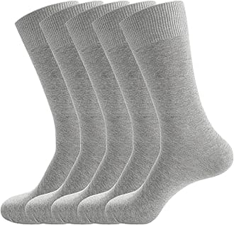 Men's Dress Socks 5 Pairs Mens Cotton Calf Business Formal Socks Soft Breathable Athletic Long Crew Casual Socks