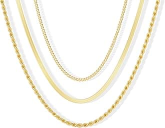 Herringbone Necklace for Women,Dainty Gold Necklace,14k Gold Plated Snake,Gold Chain Choker Necklaces,Simple Gold Layered Necklaces,Gold Jewelry Gift for Women