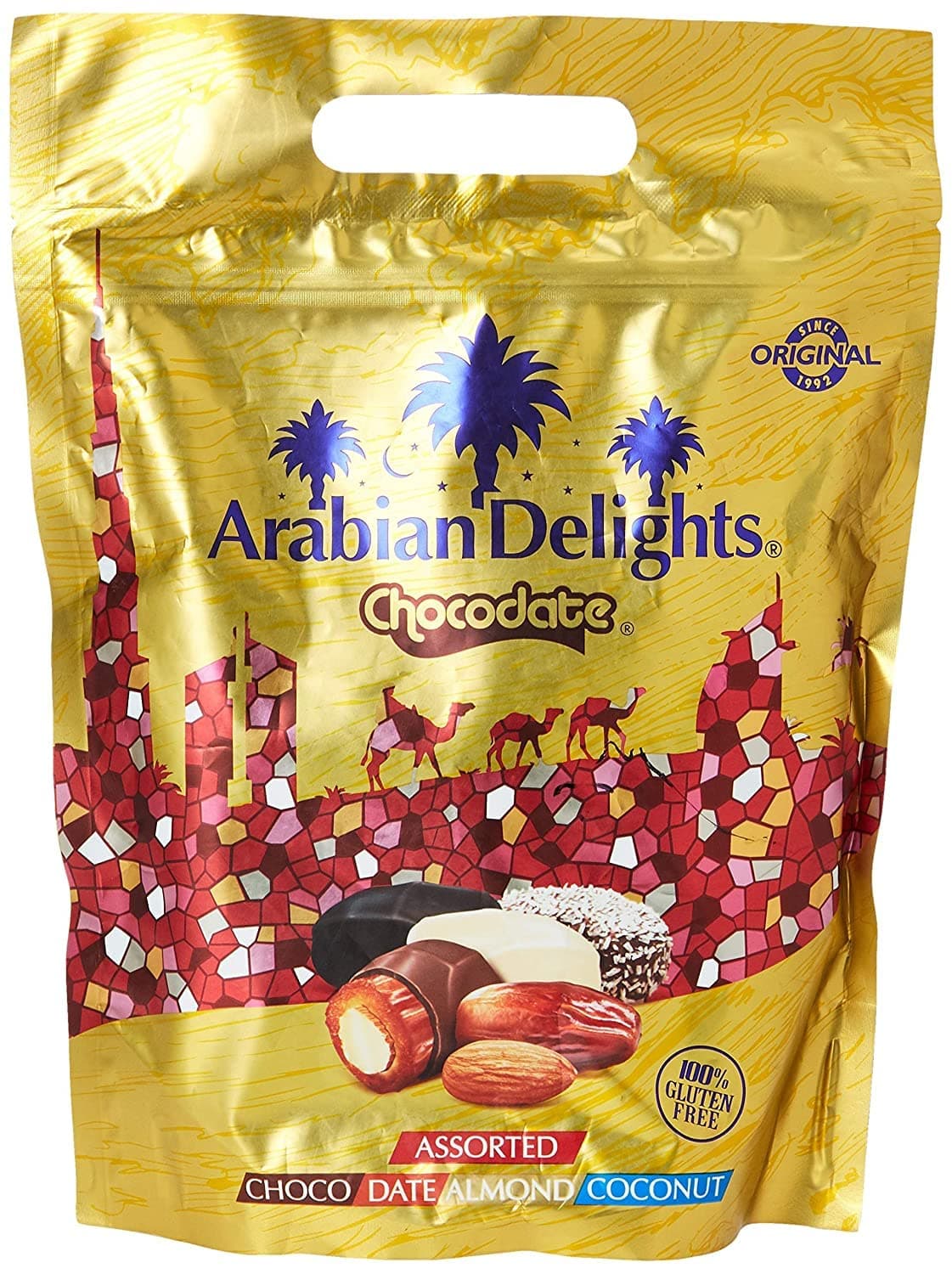 Arabian Delight Chocodate Assorted Choco Date With Milk, Dark, & White Chocolate Almond Mini Pack 90Gram(Imported)