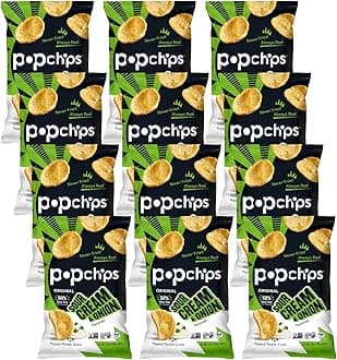 Popchips Potato Chips Sour Cream & Onion Potato Chips 5 Oz (Pack of 12)