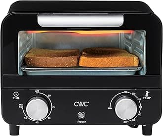 COOK WITH COLOR Mini Toaster Oven: 600W Power, Precision Timer, Auto Shutoff, and Culinary Delights Up To 450 Degrees, Black