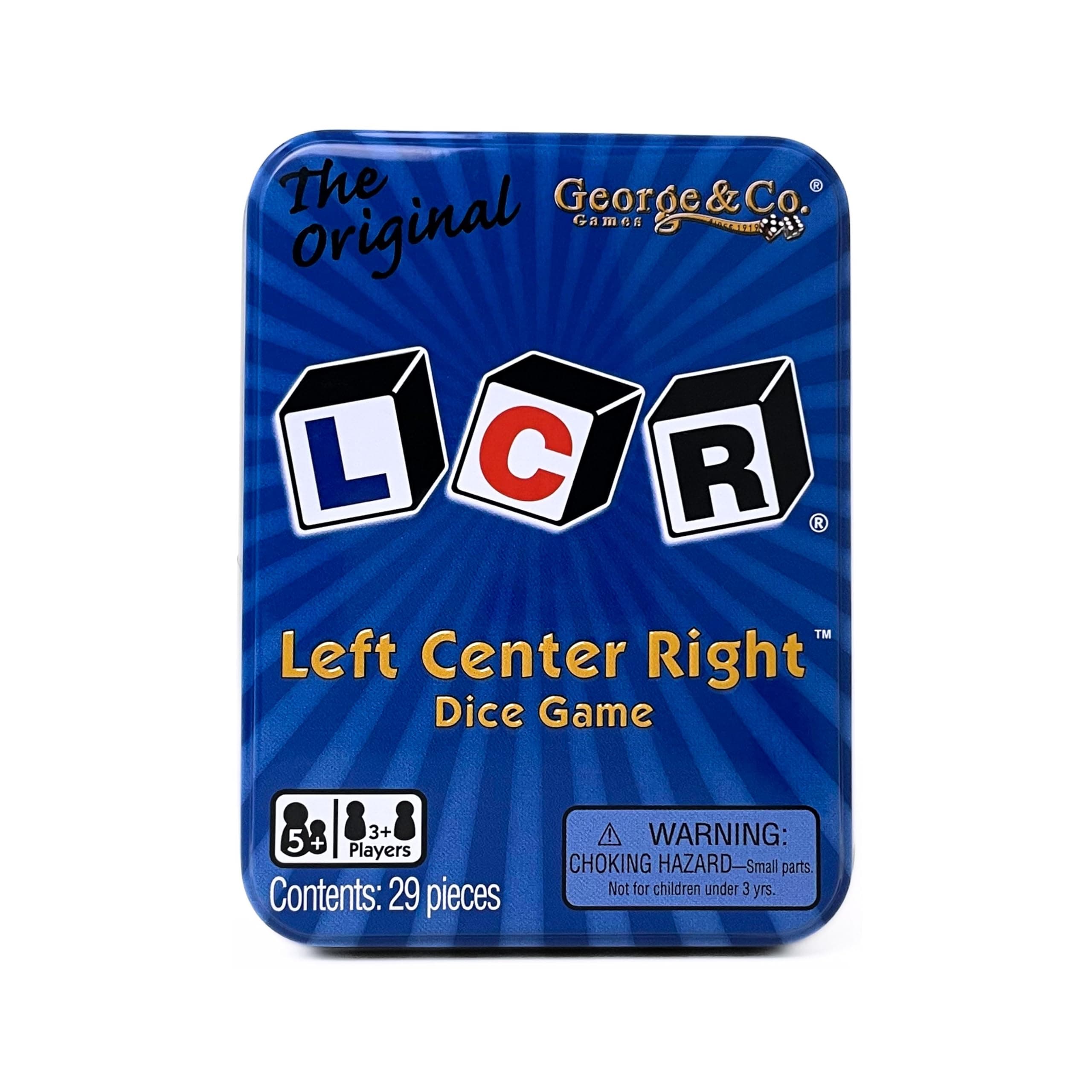 Left Center Right™ Dice Game - Blue Tin
