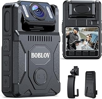 M7 256G Body Camera with 180 Rotatable Lens, 4000mAh Battery with GPS Body Cam, Last 14 Hours Video Recording, Police Body Worn Cam for Daily Shooting, Patrol, Police (256GB)