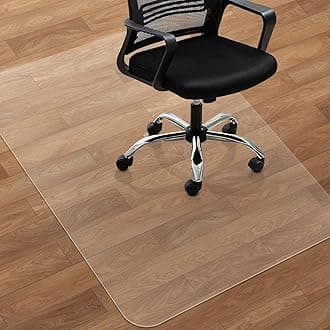 SHAREWIN Office Chair Mat for Hard Floors - 45''×53'',Heavy Duty Clear Wood/Tile Floor Protector PVC Transparent