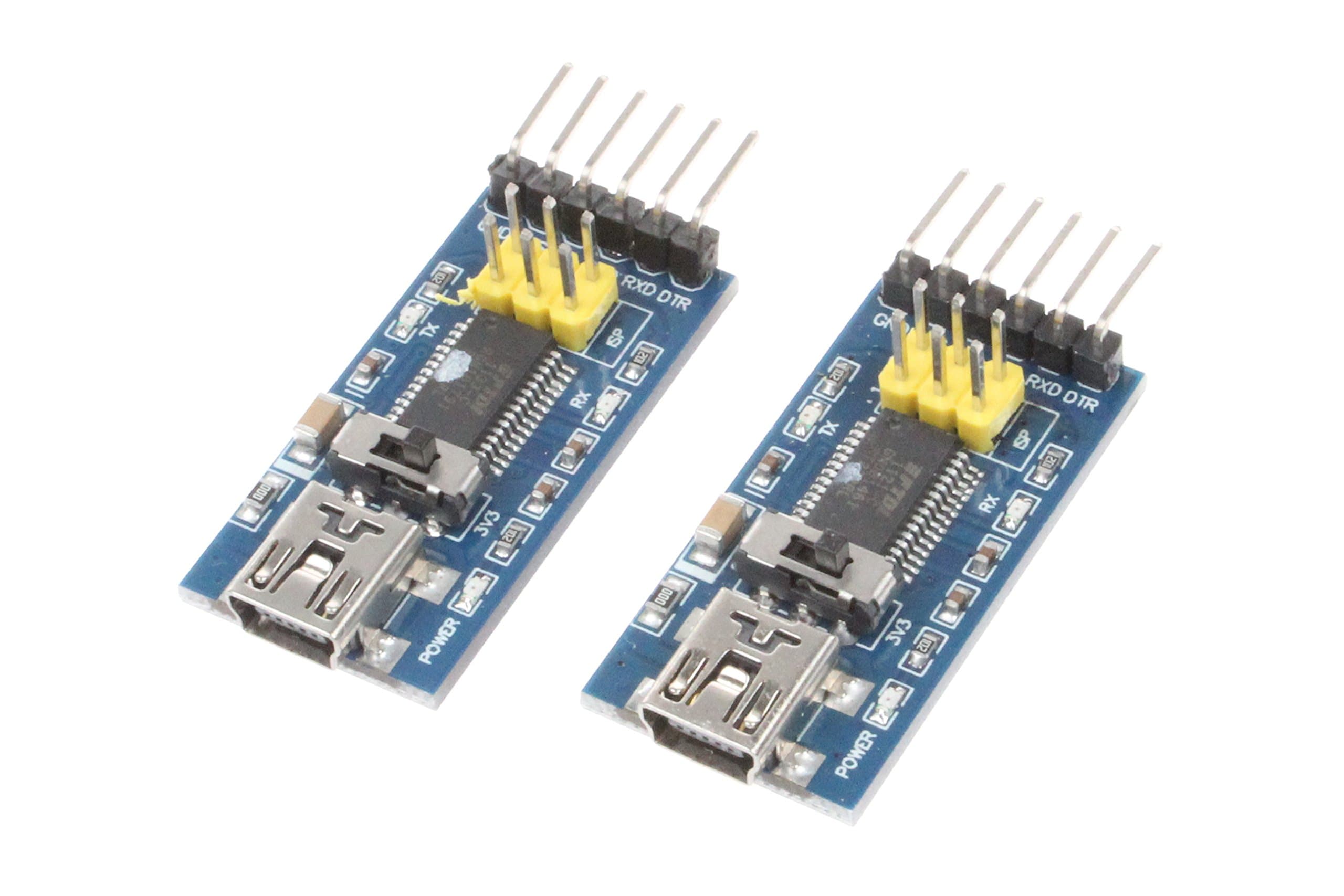 FT232RL Mini USB to TTL Serial Converter Adapter Module 3.3V 5.5V (Pack of 2)