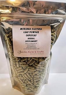 Moringa Oleifera Leaf Capsules Non GMO - Herbal Supplement - 100% Pure Leaf Powder! (1000) - Made Fresh ON Demand!