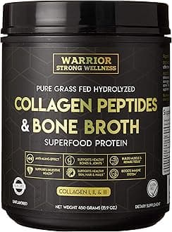 Premium Collagen Peptides Bone Broth: Grass Fed Hydrolyzed Collagen Boost for Healthy Skin, Nails, Hair, Joints, Muscles, Bones, Digestion, Keto Friendly, Unflavored
